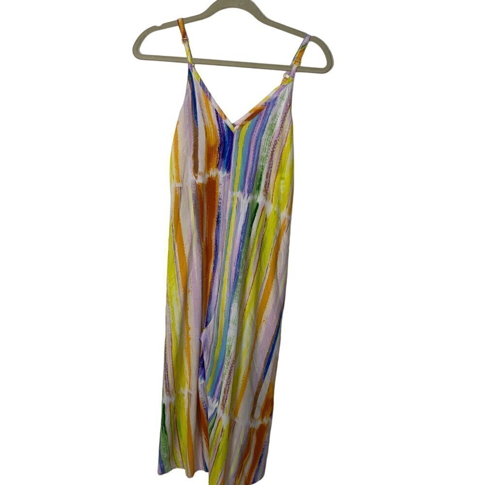 Jams World Easy Jumpsuit Size Extra Small Multicolor Skyline Pattern Pure Rayon